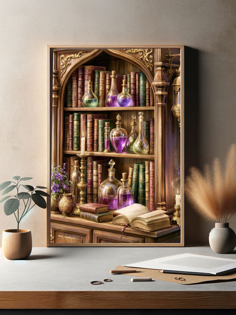 Enchanted Alchemy Library Print. — room view 2
