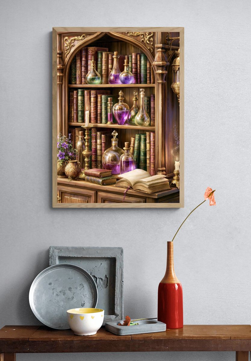 Enchanted Alchemy Library Print. — room view 3