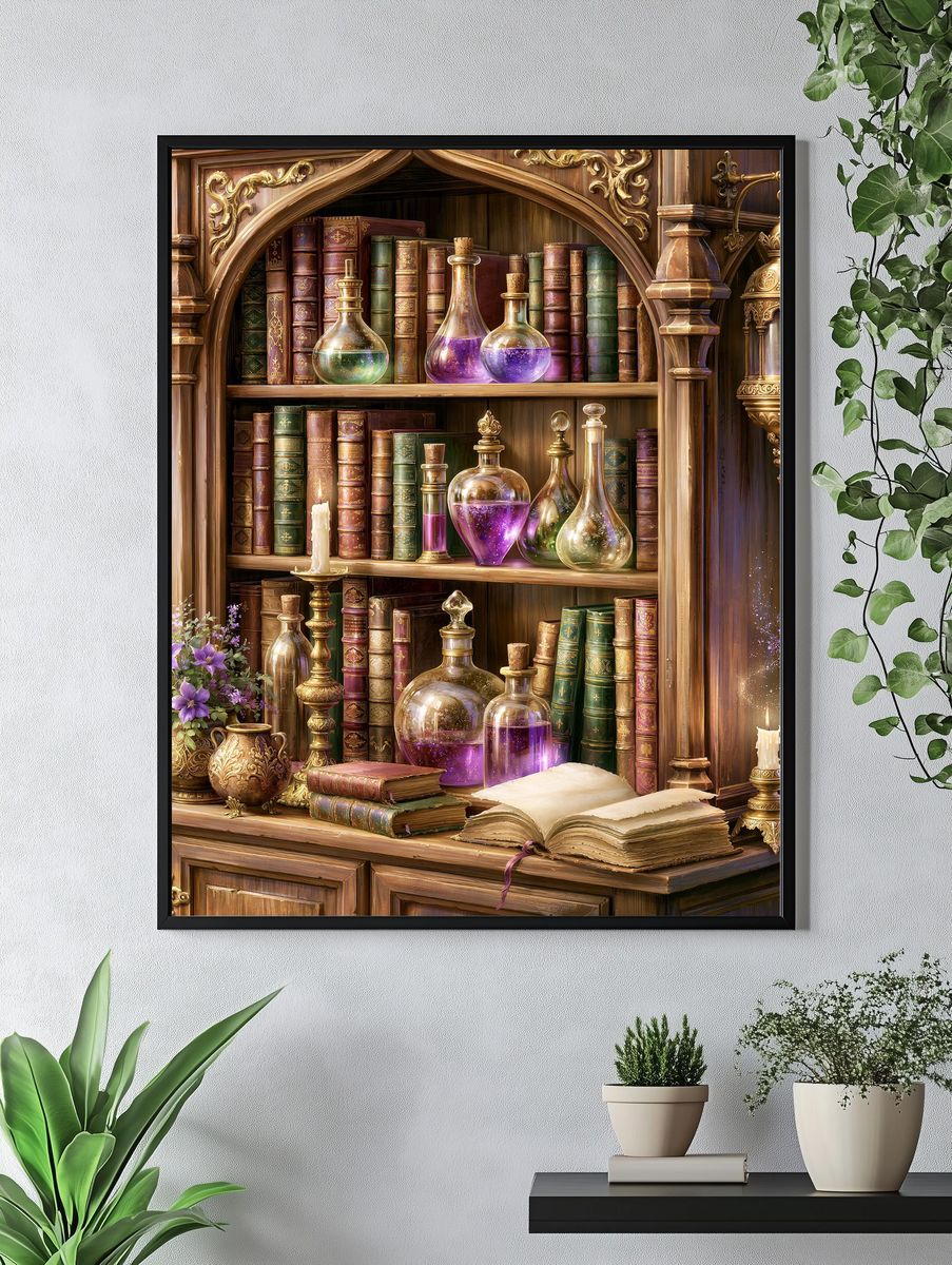 Enchanted Alchemy Library Print. — room view 4
