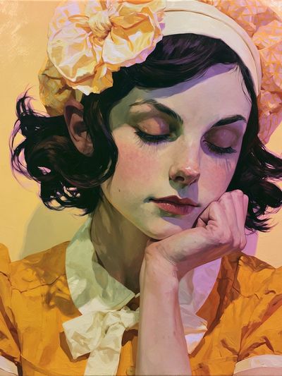Dreamy Portrait Illustration Poster.