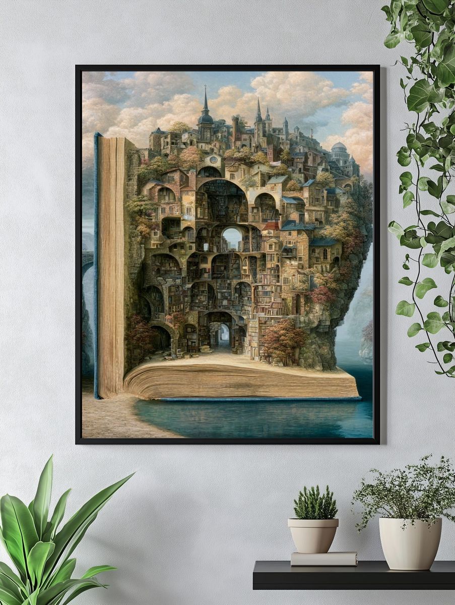 Floating Library Fantasy Print. — room view 4