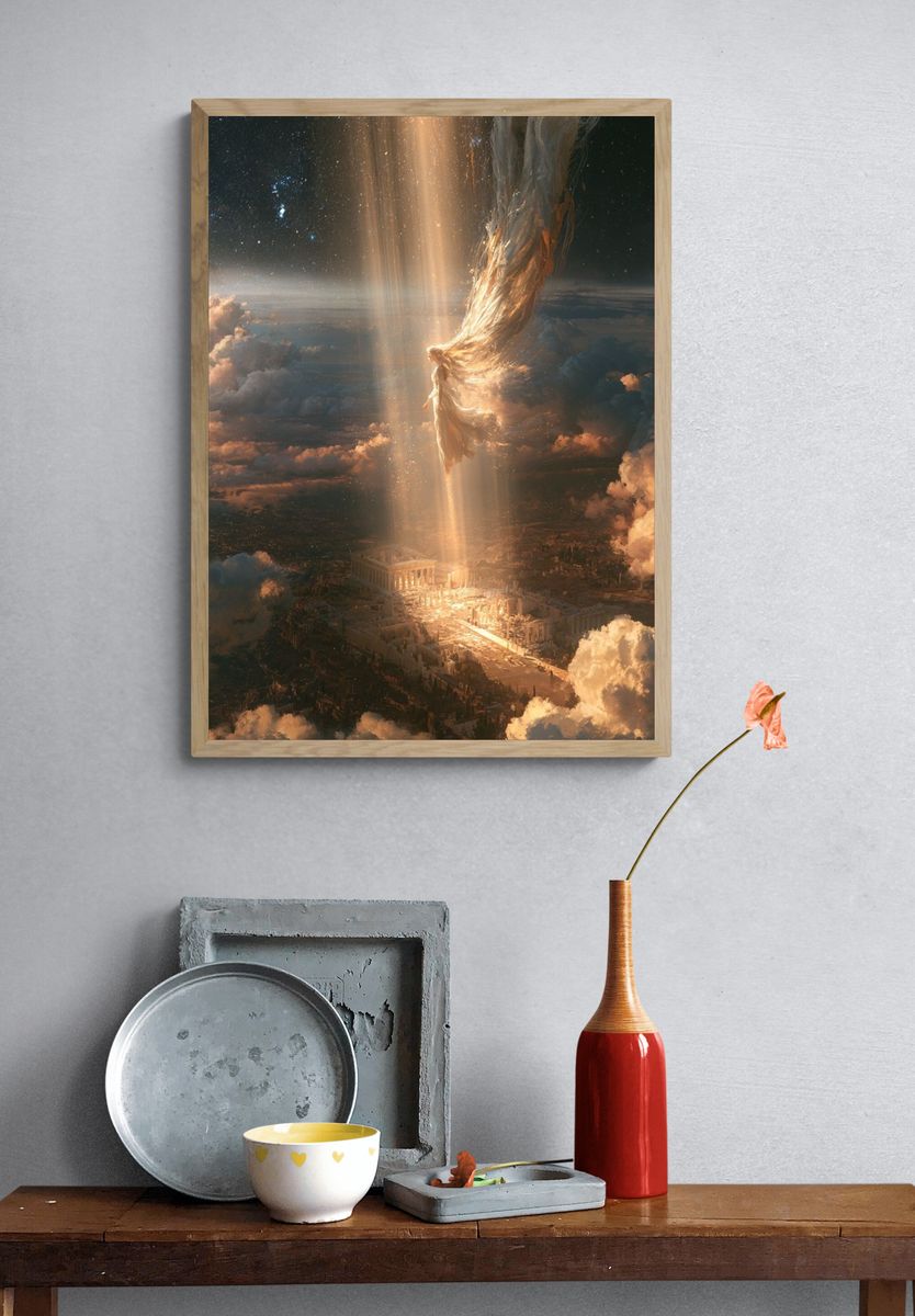 Celestial Descent Fantasy Print. — room view 3