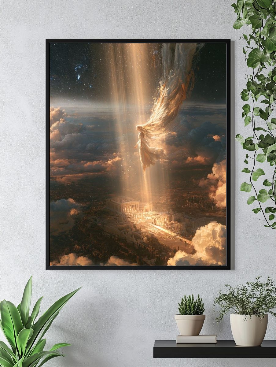 Celestial Descent Fantasy Print. — room view 4