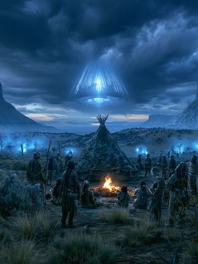 Alien Desert Ritual Sci-Fi Poster.