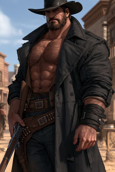 Cowboy Gunslinger — Illustration Print. poster