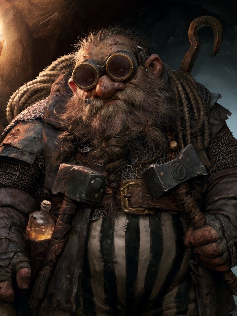 Steampunk Dwarf Portrait Poster. poster — illustration art