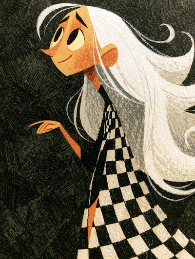 Stylized Girl Portrait Print.
