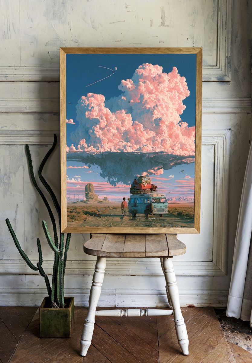 Surreal Desert Cloudscape Poster. room preview