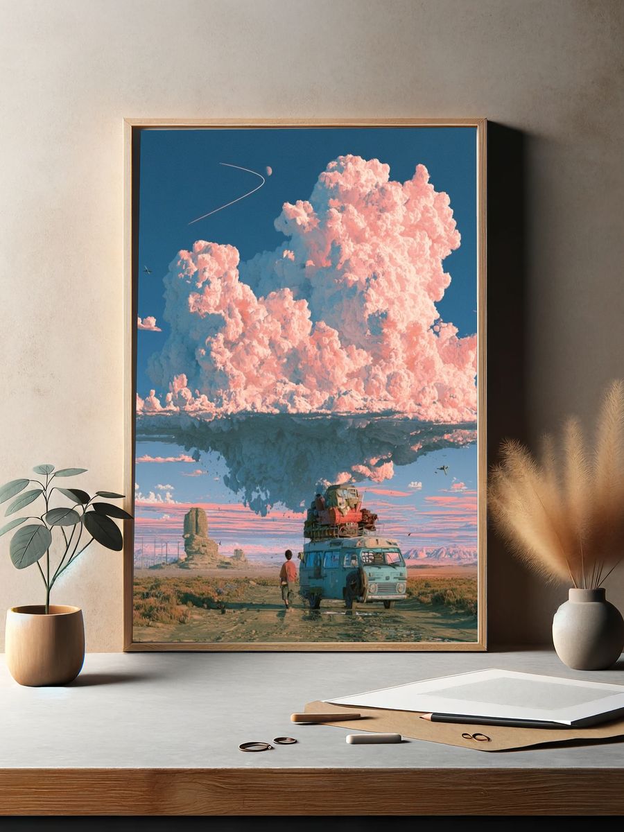 Surreal Desert Cloudscape Poster. — room view 2