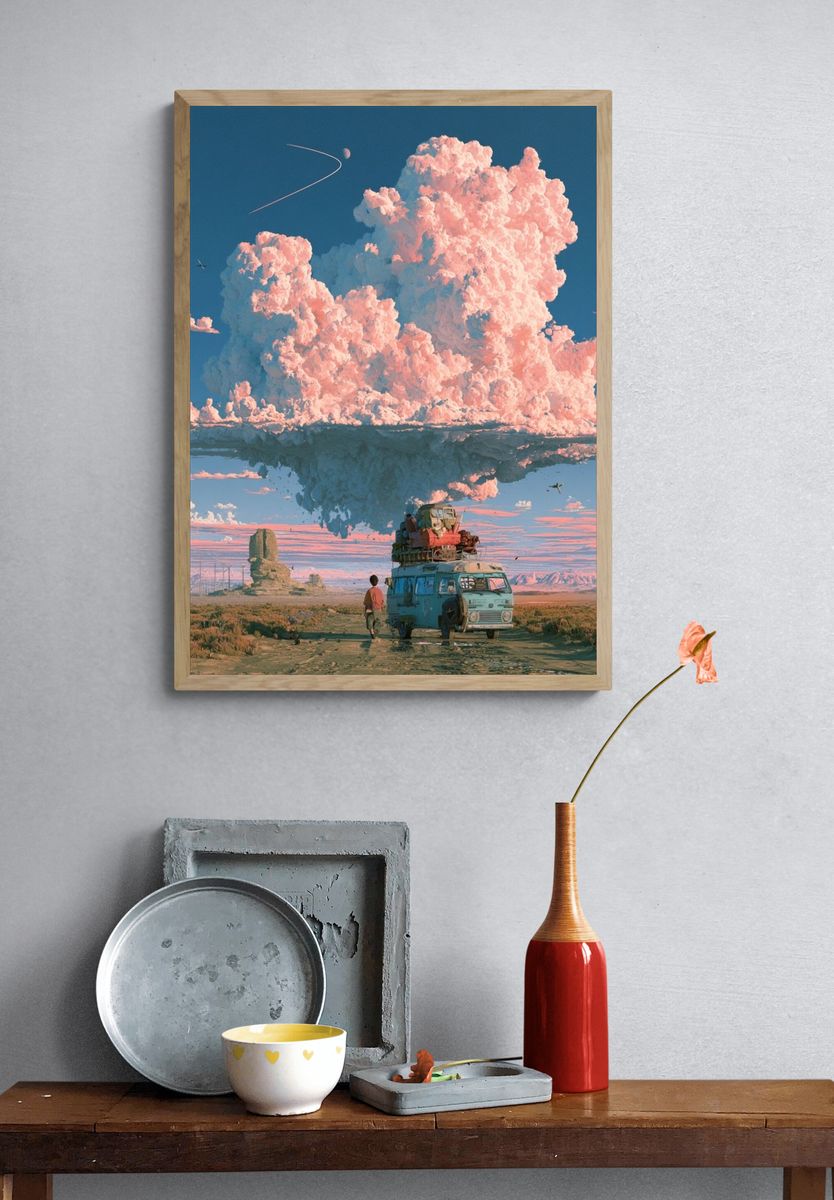 Surreal Desert Cloudscape Poster. — room view 3