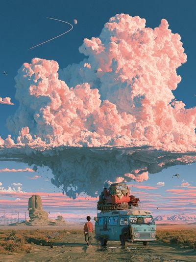 Surreal Desert Cloudscape Poster. poster
