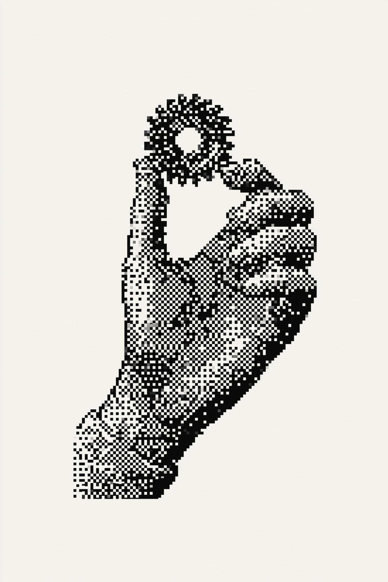 Pixelated Hand Gesture Print. poster detail