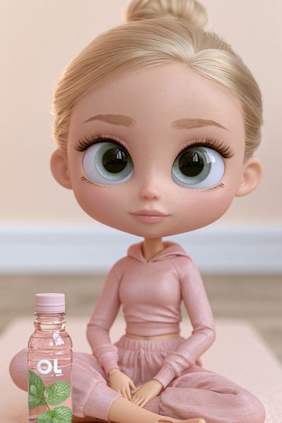 Pastel Doll Portrait Illustration Poster. poster