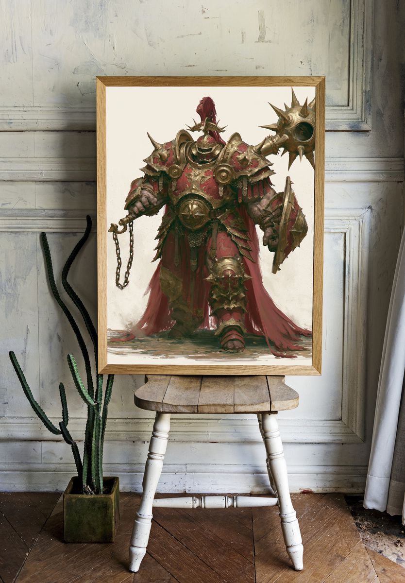 Armored Warlord Fantasy Print. — room view 1
