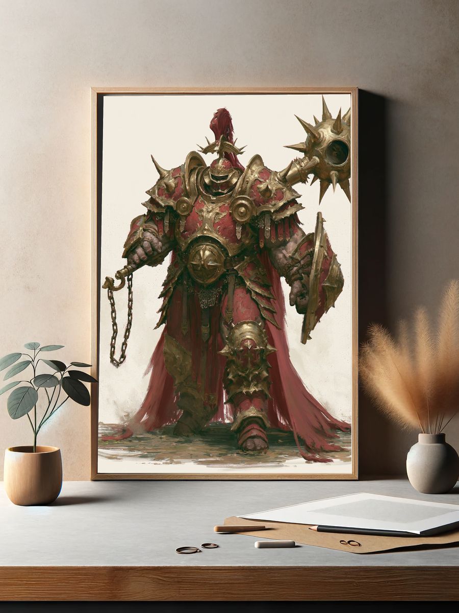 Armored Warlord Fantasy Print. — room view 2
