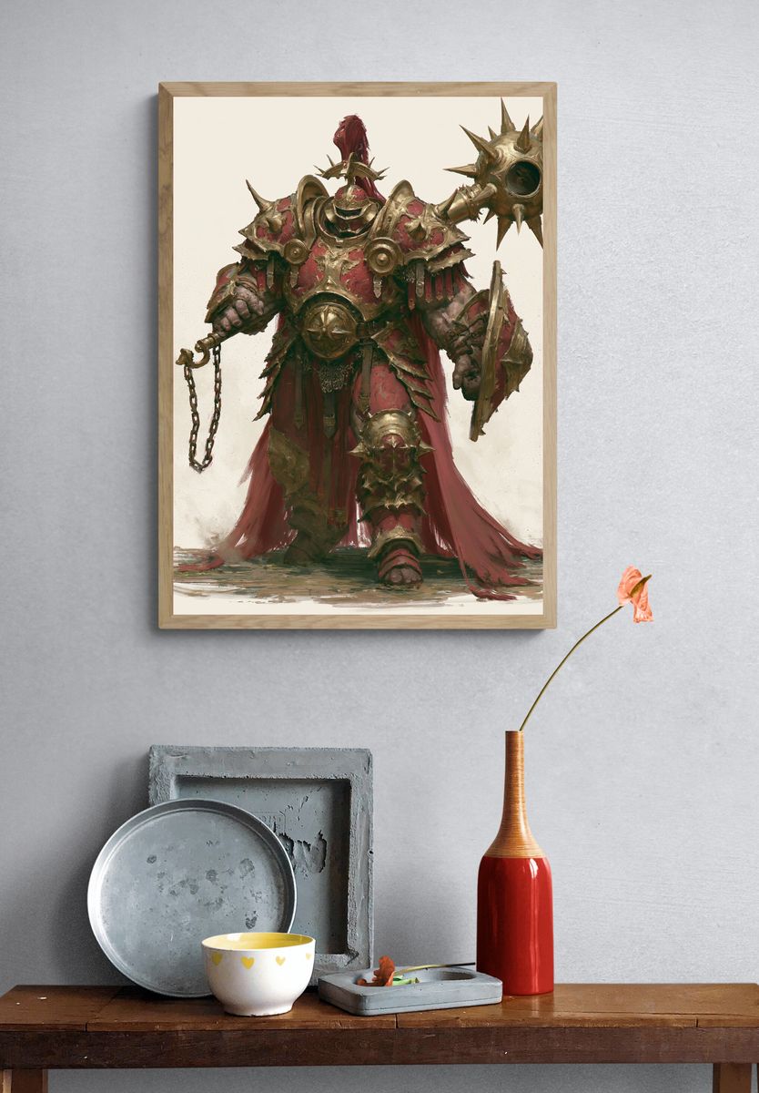 Armored Warlord Fantasy Print. — room view 3