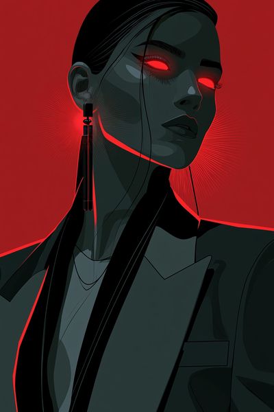 Cyberpunk Woman Portrait Poster. poster
