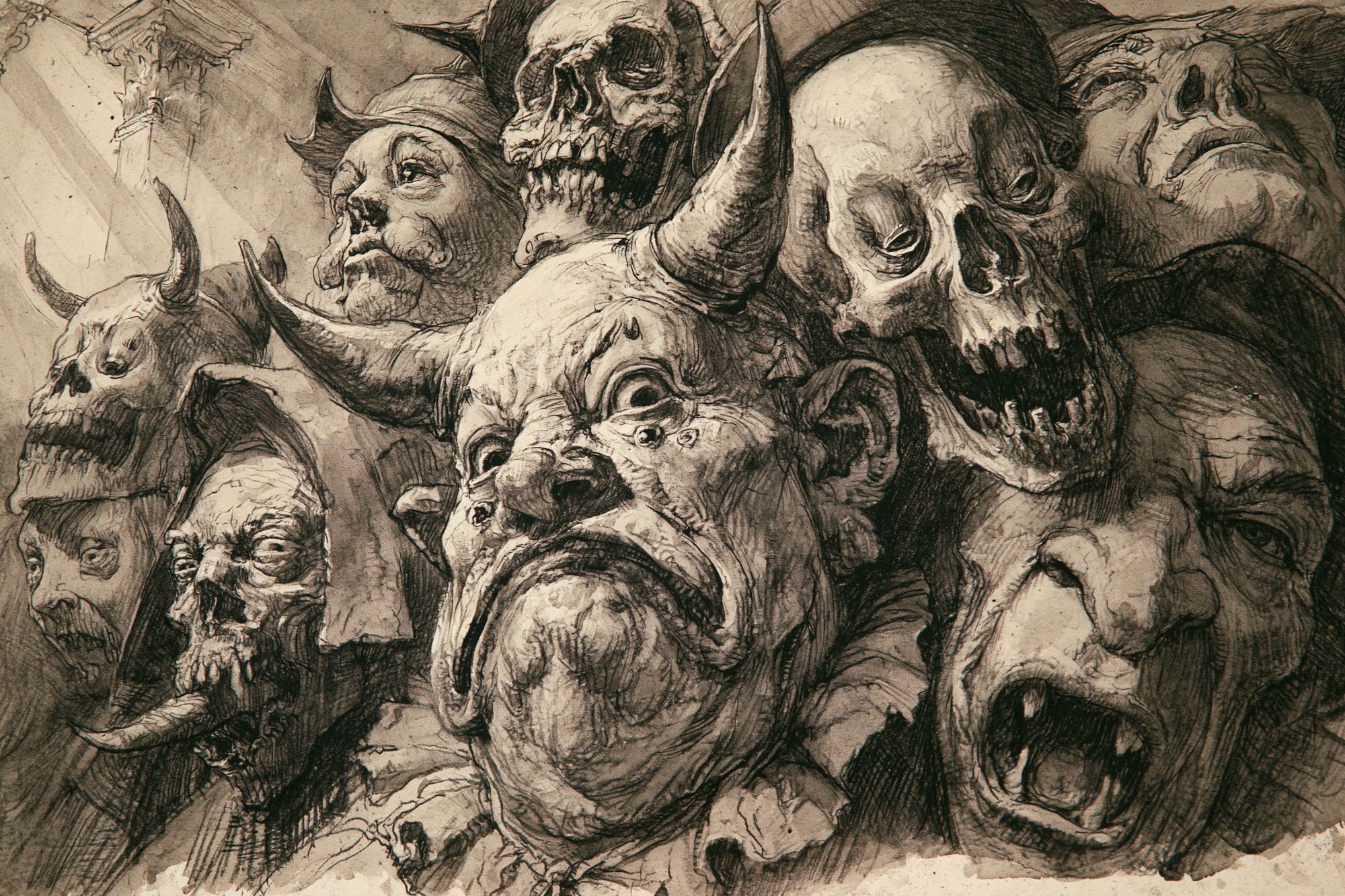 Skull Horde Dark Fantasy Print. poster detail