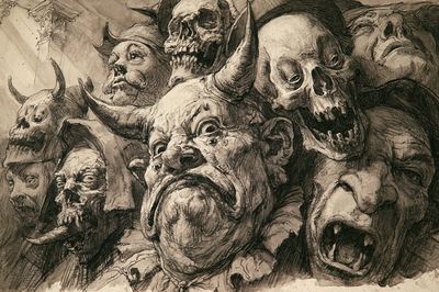 Skull Horde Dark Fantasy Print. poster