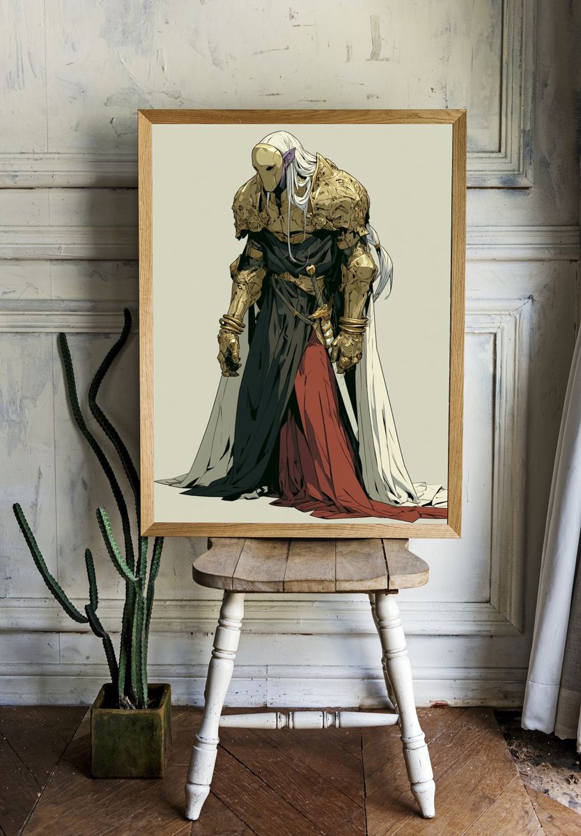Armored Fantasy Warrior Illustration Poster. room preview