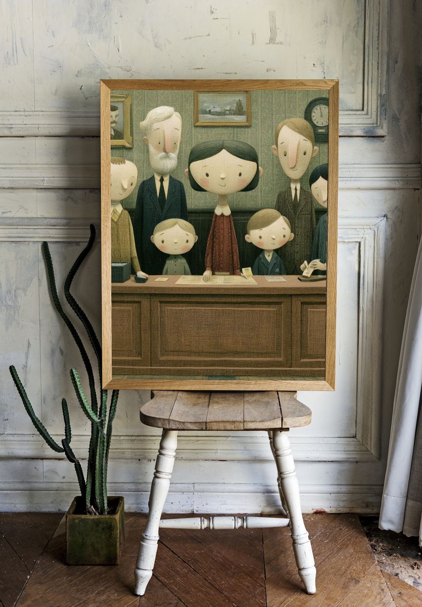 Family Portrait Illustration Poster. room preview