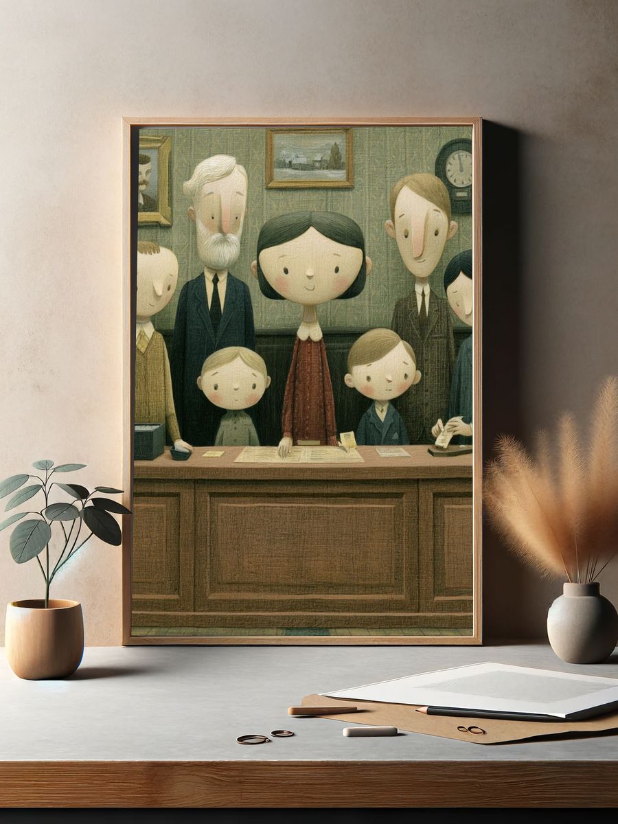 Family Portrait Illustration Poster. — room view 2