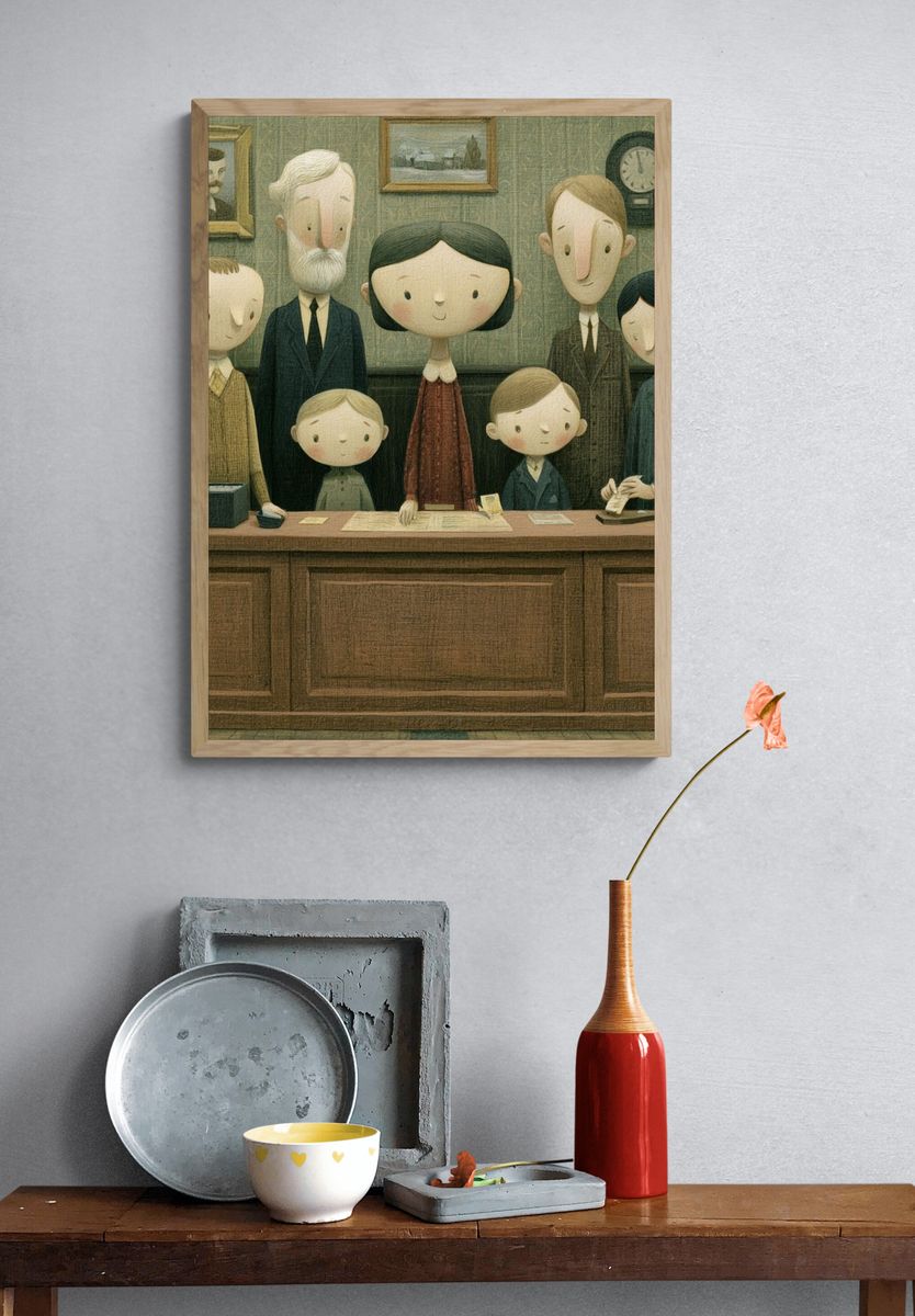 Family Portrait Illustration Poster. — room view 3