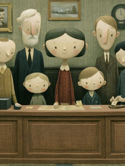 Family Portrait Illustration Poster. poster