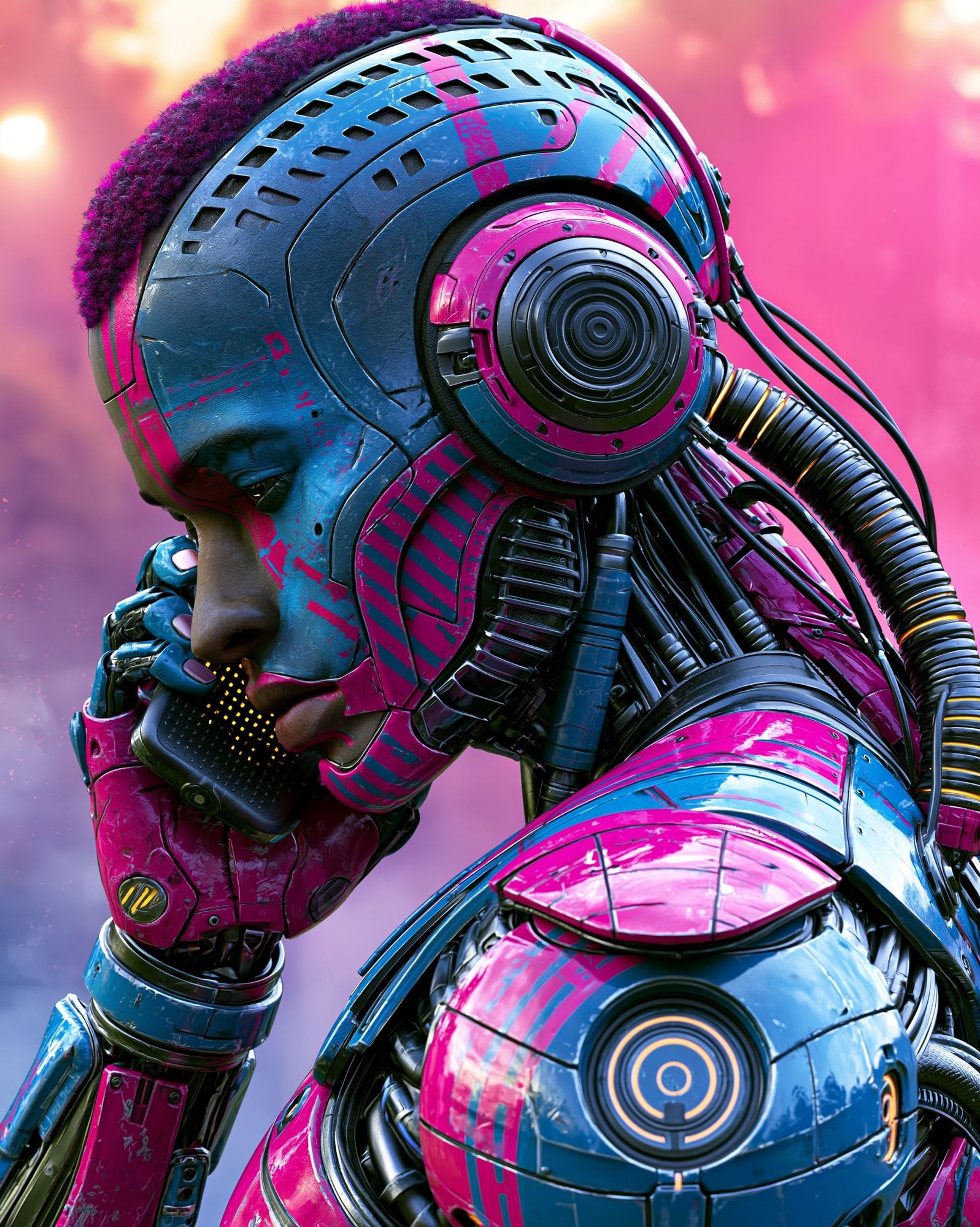 Cyberpunk Android Portrait Poster. poster detail