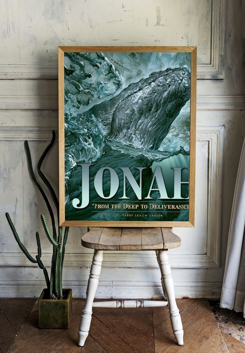 Jonah Whale Illustration Poster. — room view 1