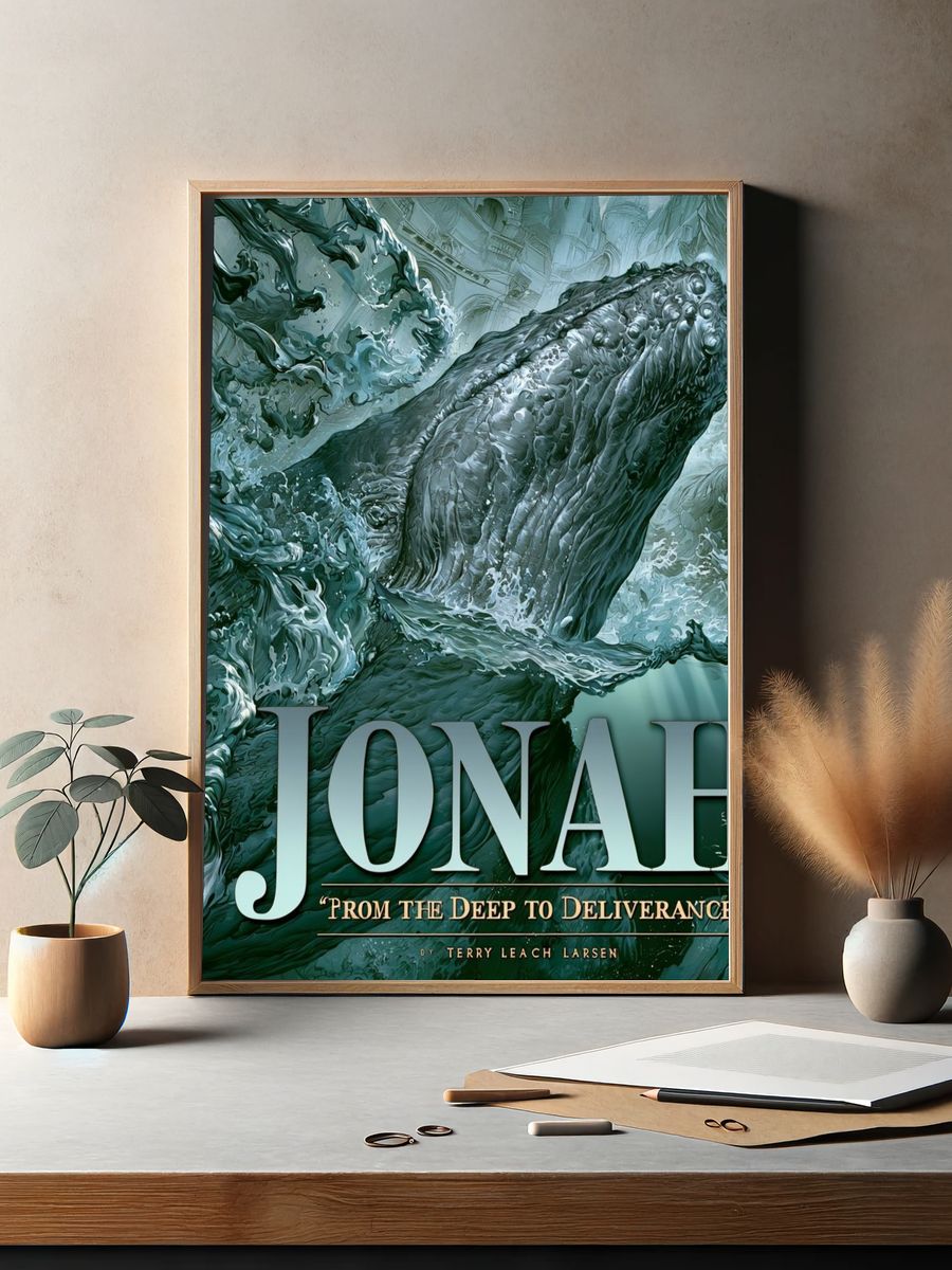 Jonah Whale Illustration Poster. — room view 2