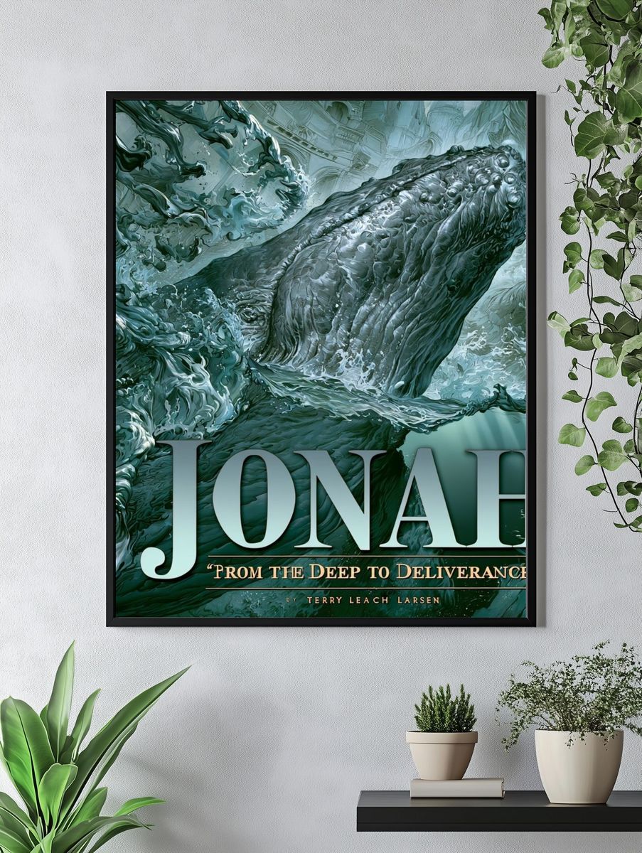 Jonah Whale Illustration Poster. — room view 4