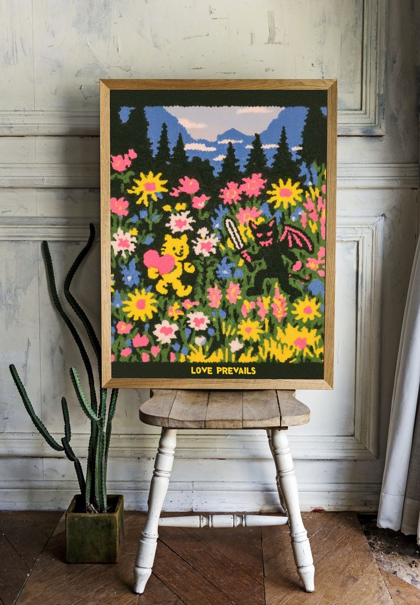 Love Prevails Floral Illustration Poster. room preview