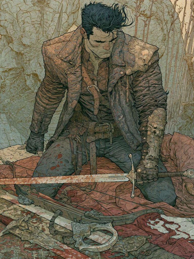 Dark Fantasy Warrior Illustration Poster. poster — illustration art