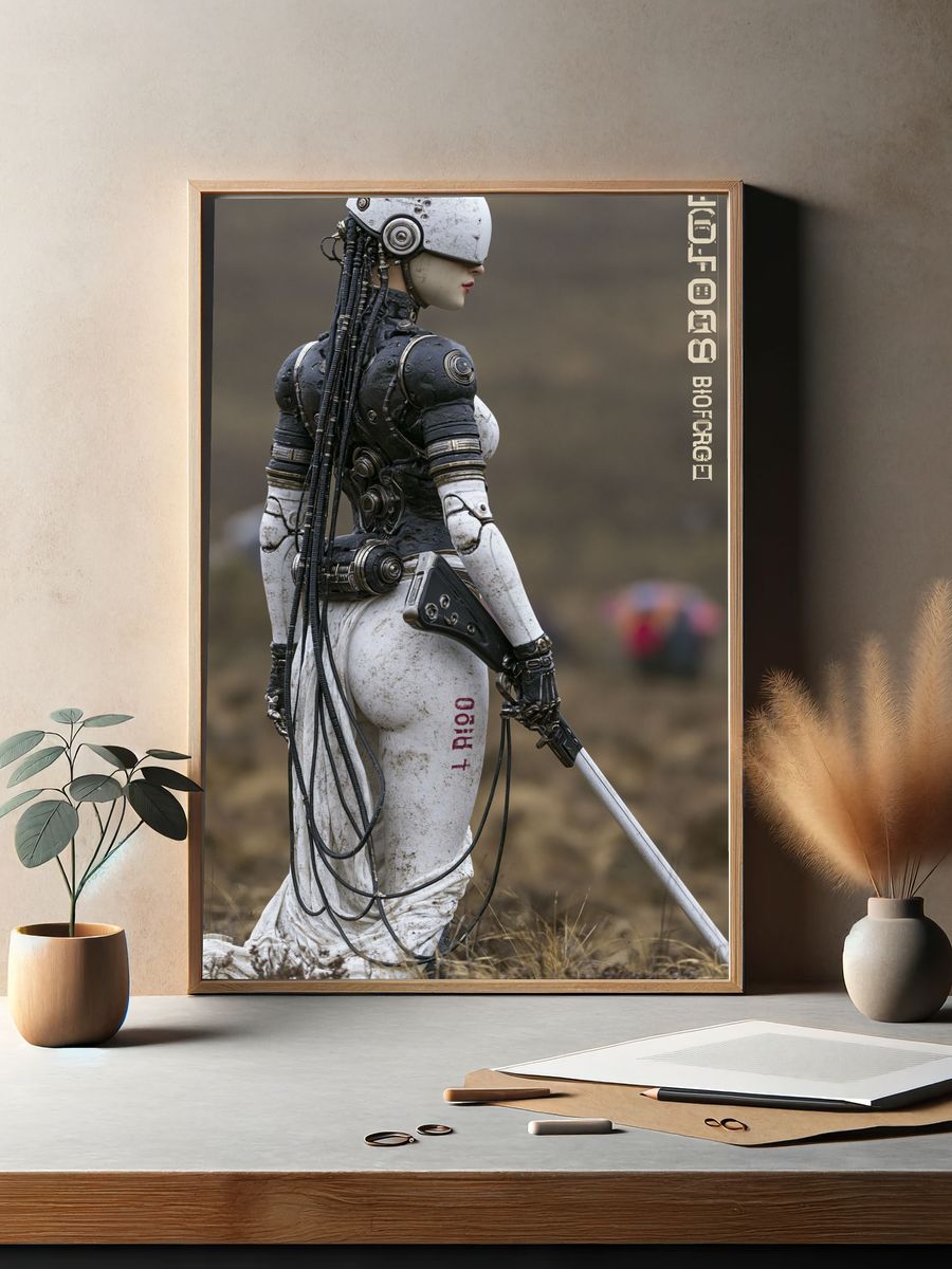Cybernetic Warrior — Sci-Fi Print. — room view 2