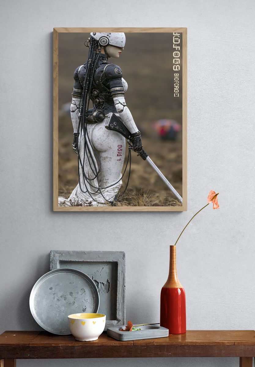Cybernetic Warrior — Sci-Fi Print. — room view 3