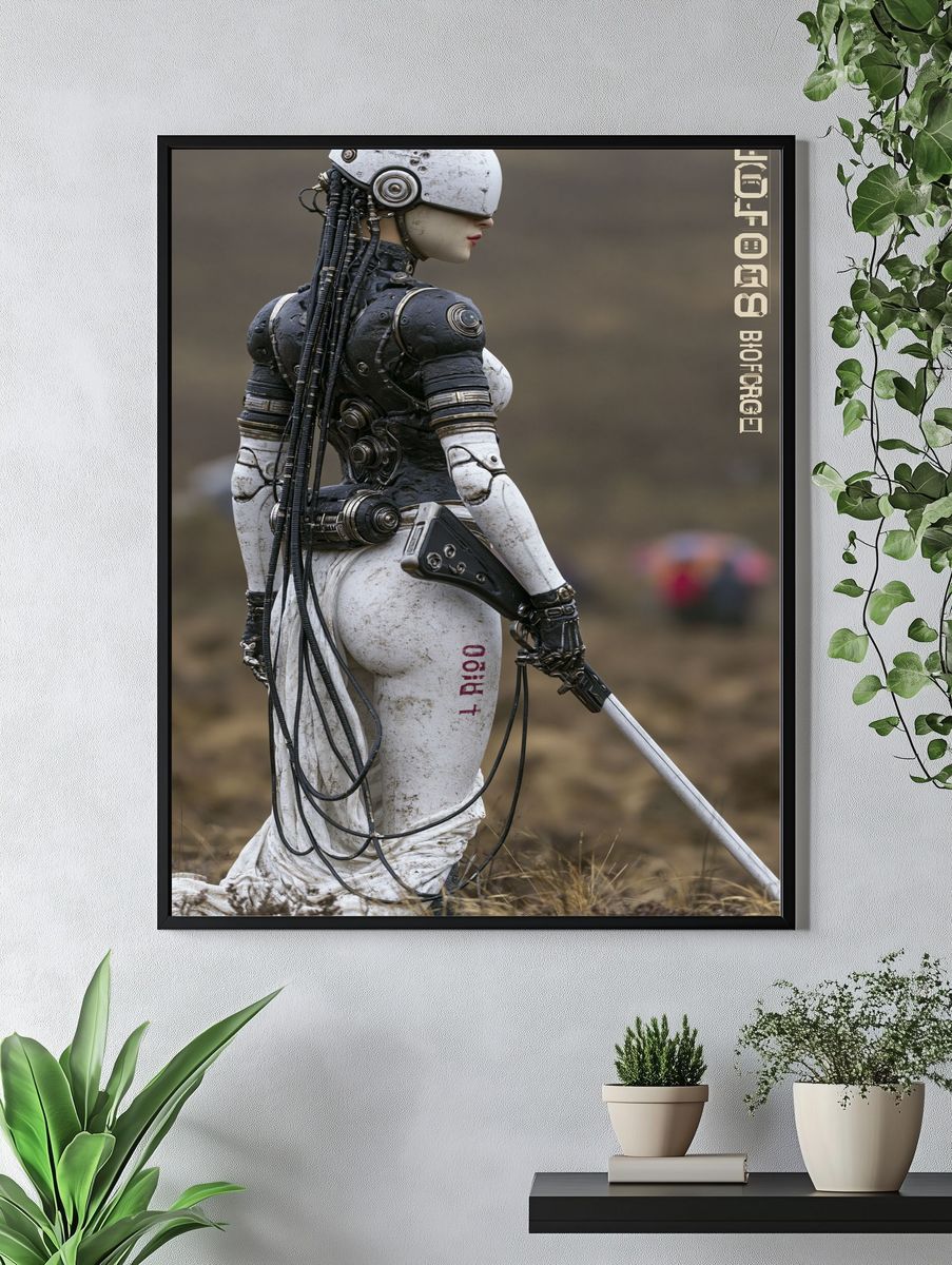 Cybernetic Warrior — Sci-Fi Print. — room view 4