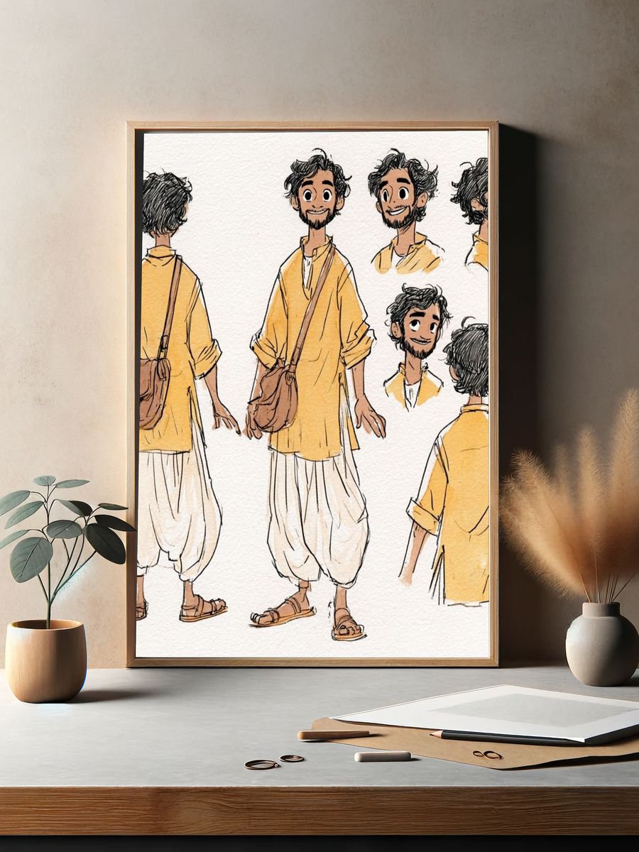 Character Design Sketch Illustration Poster. — room view 2