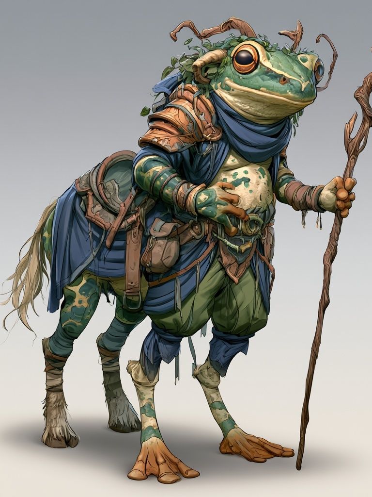 Fantasy Frog Wanderer Illustration Poster. poster — illustration art