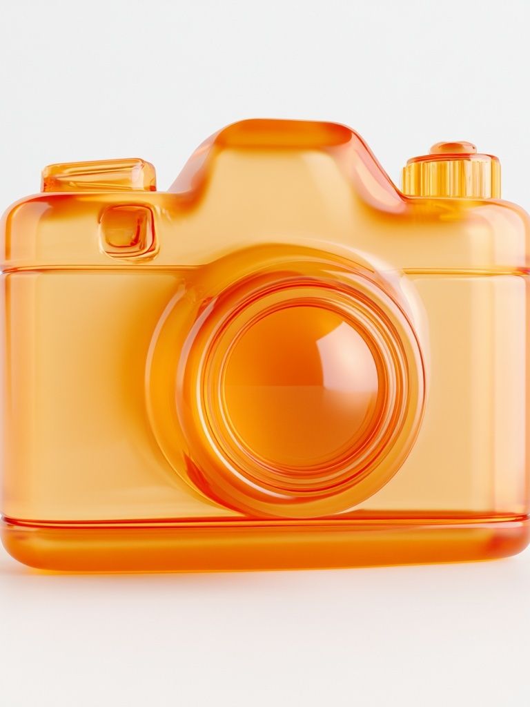 Orange Camera Illustration Poster. poster detail