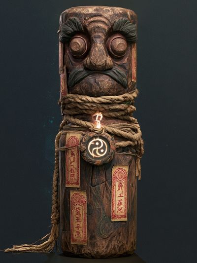 Mystic Totem Digital Art Poster.