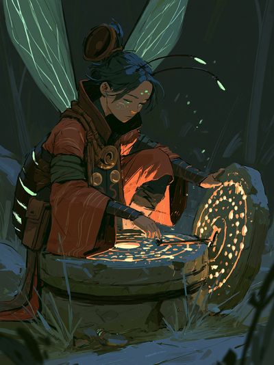 Lantern Weaver Digital Art Poster. poster