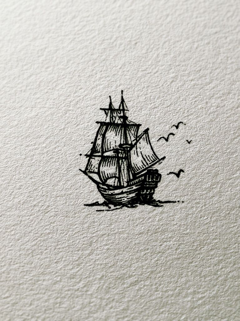 Sailing Ship Ink Print. poster detail