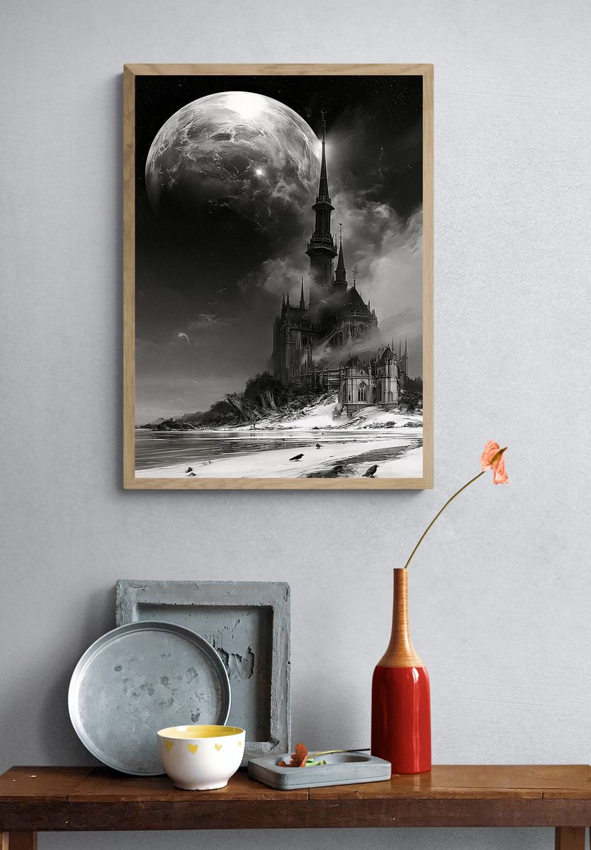 Moonlit Gothic Castle Poster. — room view 3