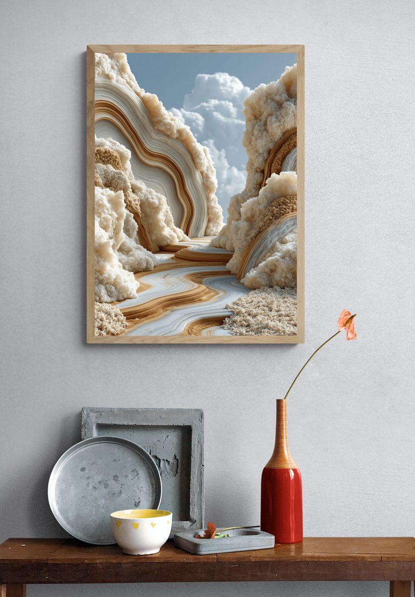 Cloud Canyon Abstract Print. — room view 3