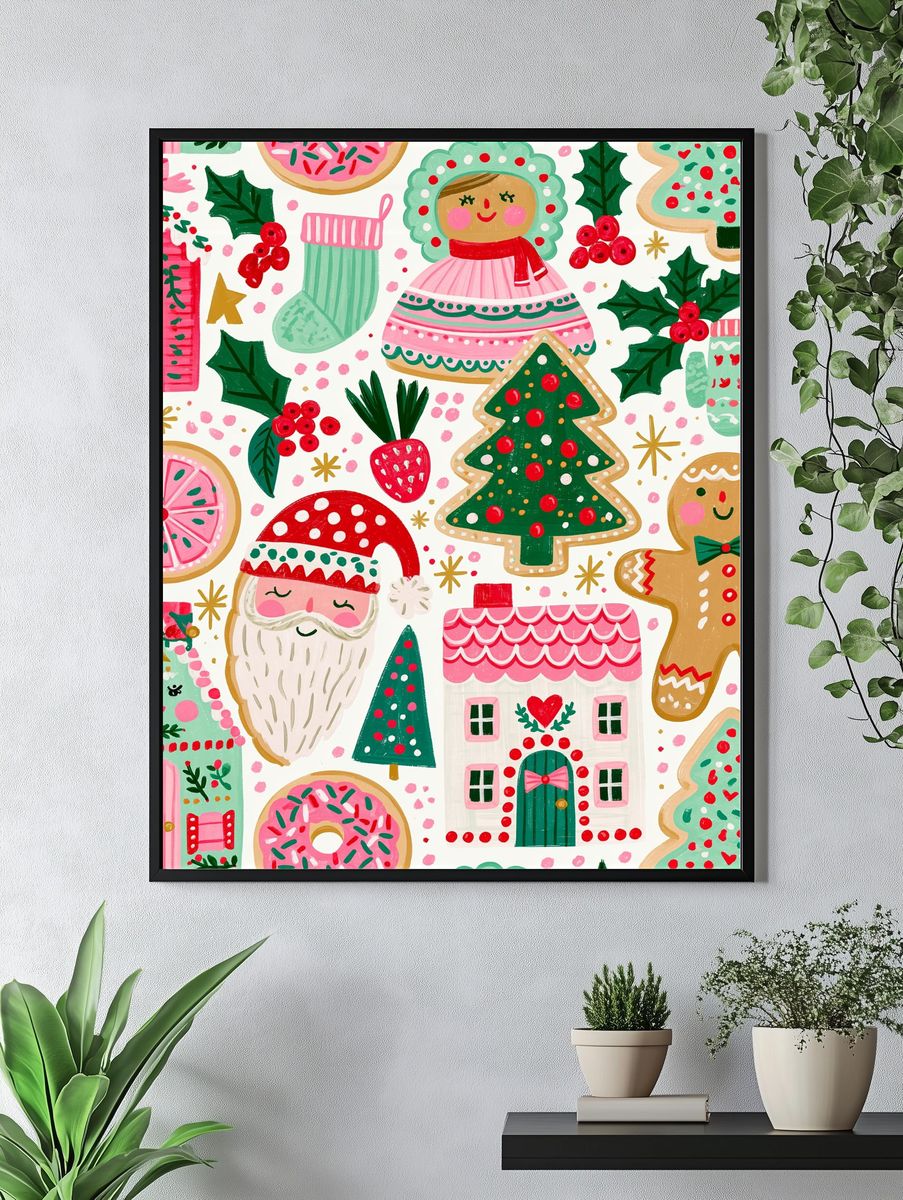 Christmas Gingerbread Village Poster. — room view 4
