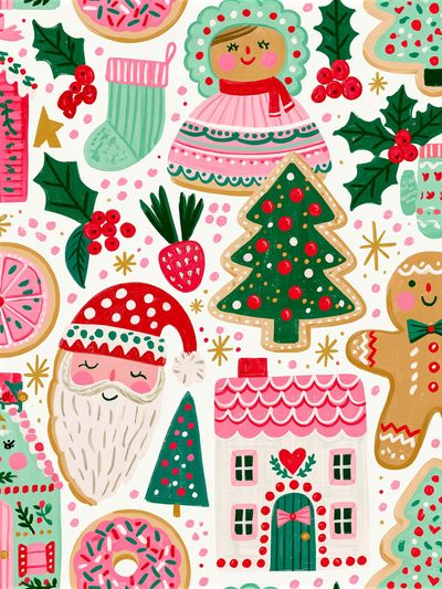 Christmas Gingerbread Village Poster.