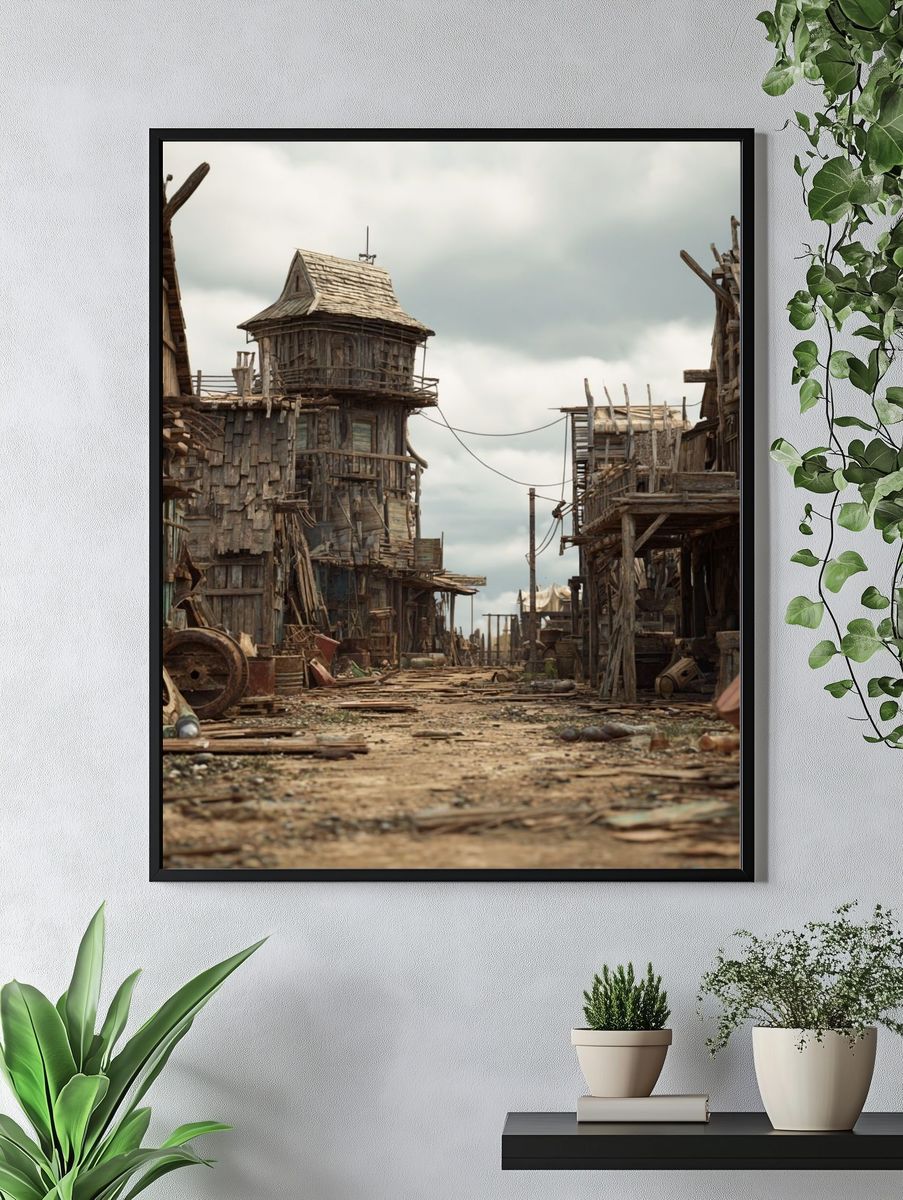 Rustic Wasteland Village Poster. — room view 4