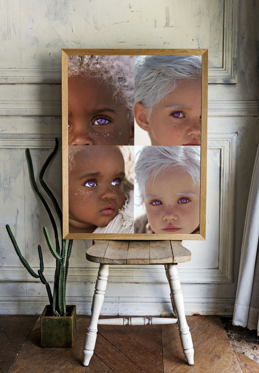 Purple-Eyed Children Portrait Poster. room preview