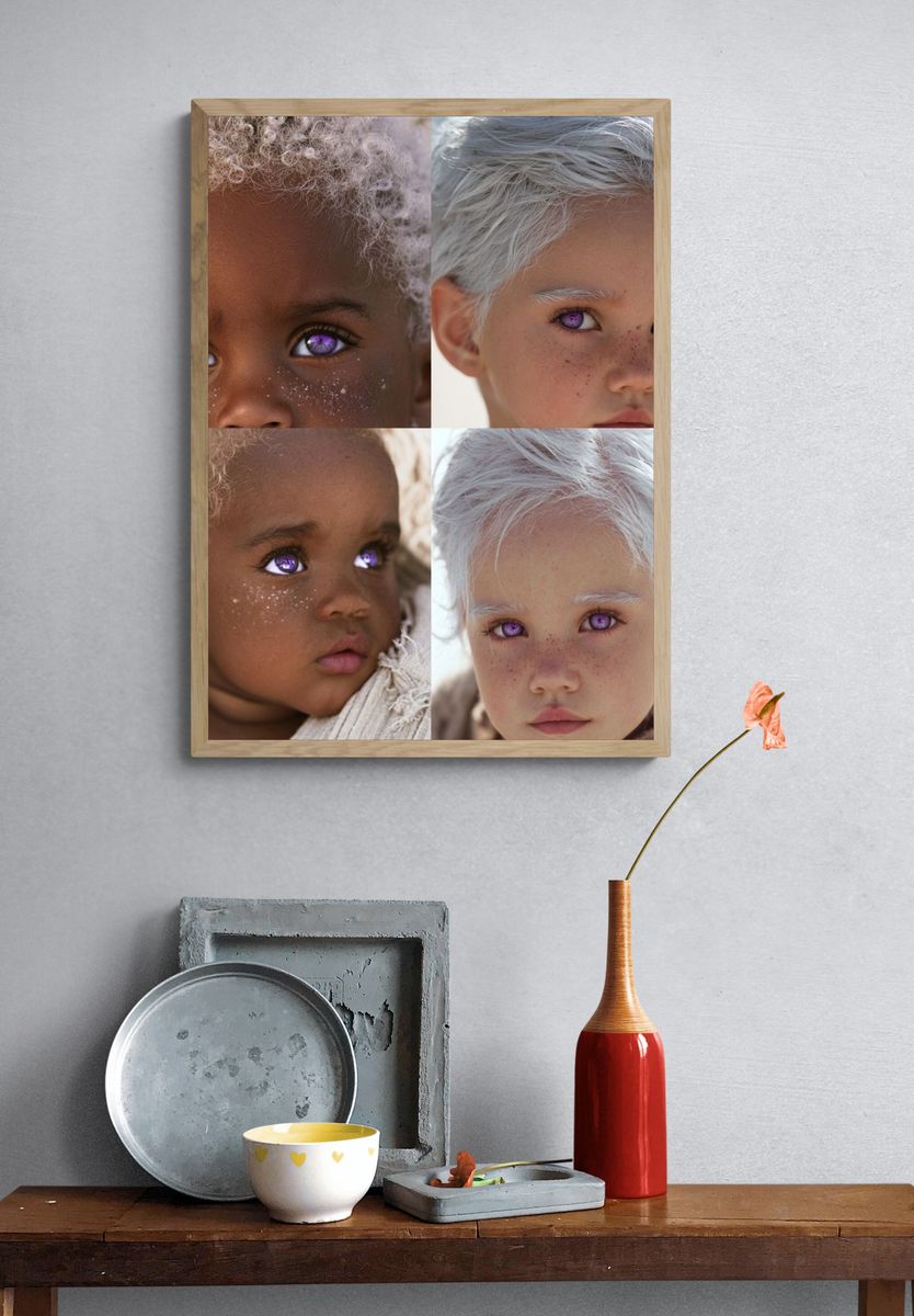 Purple-Eyed Children Portrait Poster. — room view 3